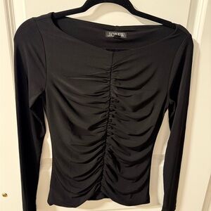 J crew ruched black top